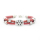 Blumen Armband (Bracelet) Bl&uuml;mchen - Rot