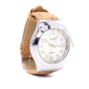 Silberne Uhr mit nat&uuml;rlichem Armband