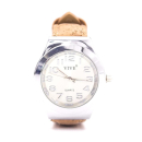 Silberne Uhr mit nat&uuml;rlichem Armband