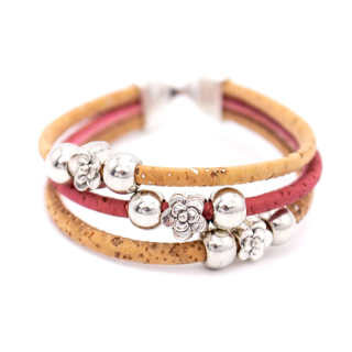 Perlen Blumen Armband (Bracelet) Rosa
